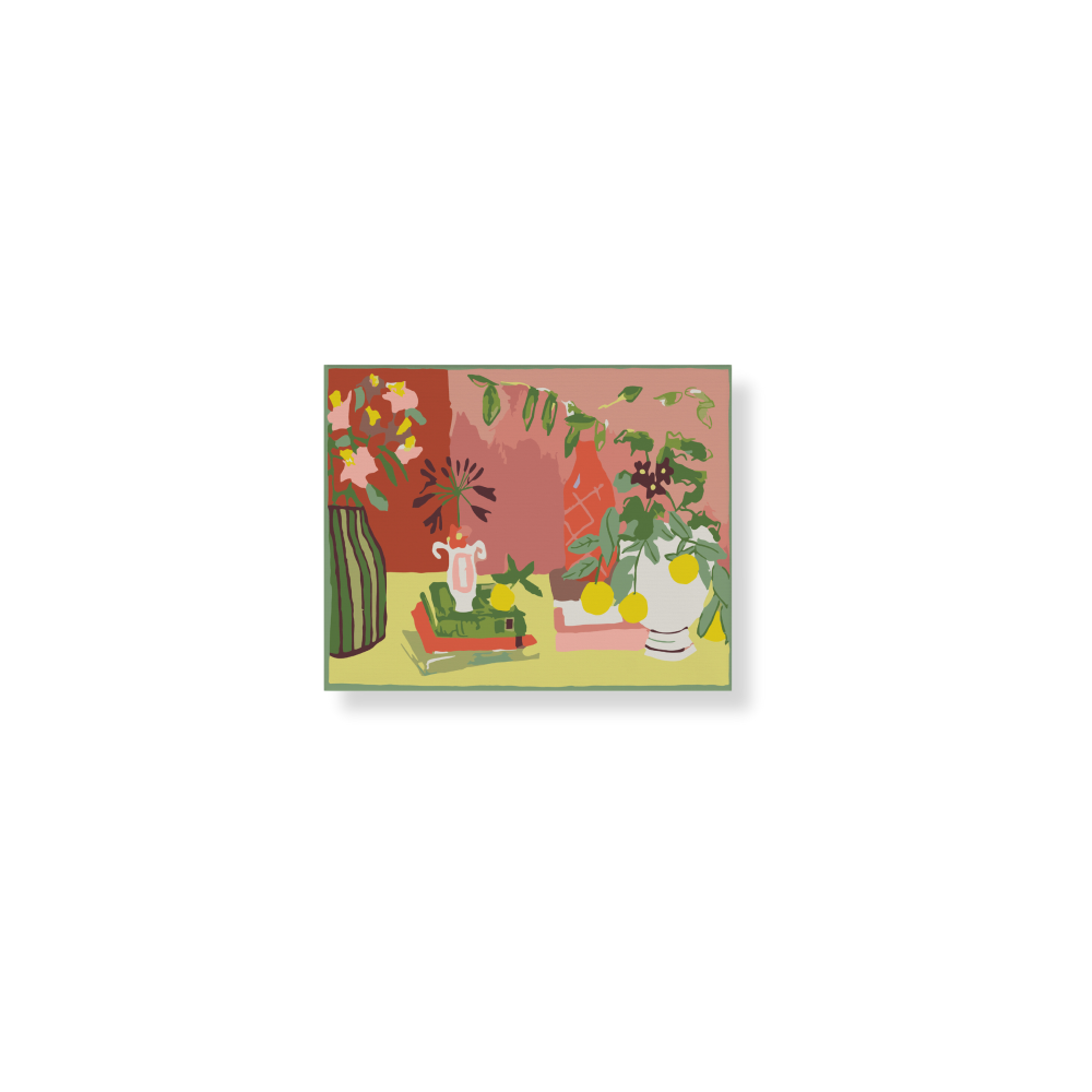 Paint Like Frida - Buy Another Bunch of Flowers Mini Framed Paint by Numbers Kit - Size 7.8 x 9.8 inches Mini Framed Canvas