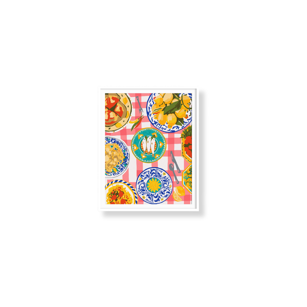 Paint Like Frida - Nonna’s House Mini Rolled Paint by Numbers Kit - Size 7.8 x 9.8 inches Mini Rolled Canvas